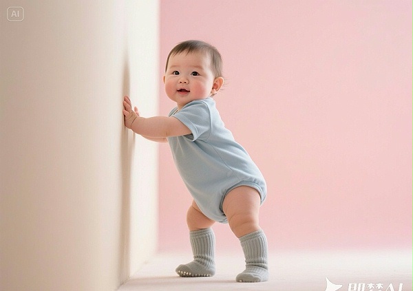幼儿在安全环境中爬行探索